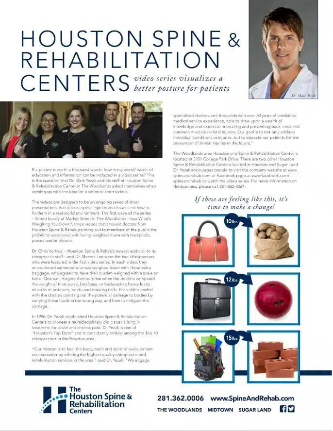 graphic image of information for Houston Spine & Rehabilitation Centers